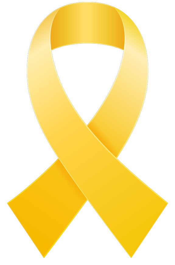 Gold childhood cancer awareness ribbon