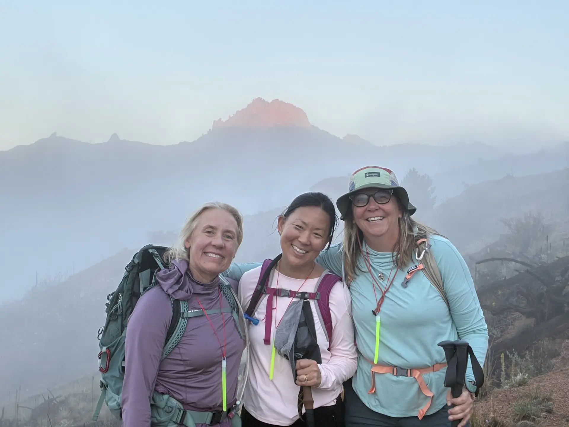 Hikers above the clouds on the Colorado Trail