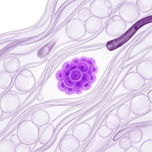 Illustration of soft tissue with sarcoma cells