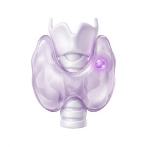 Illustration of the thyroid gland with a nodule