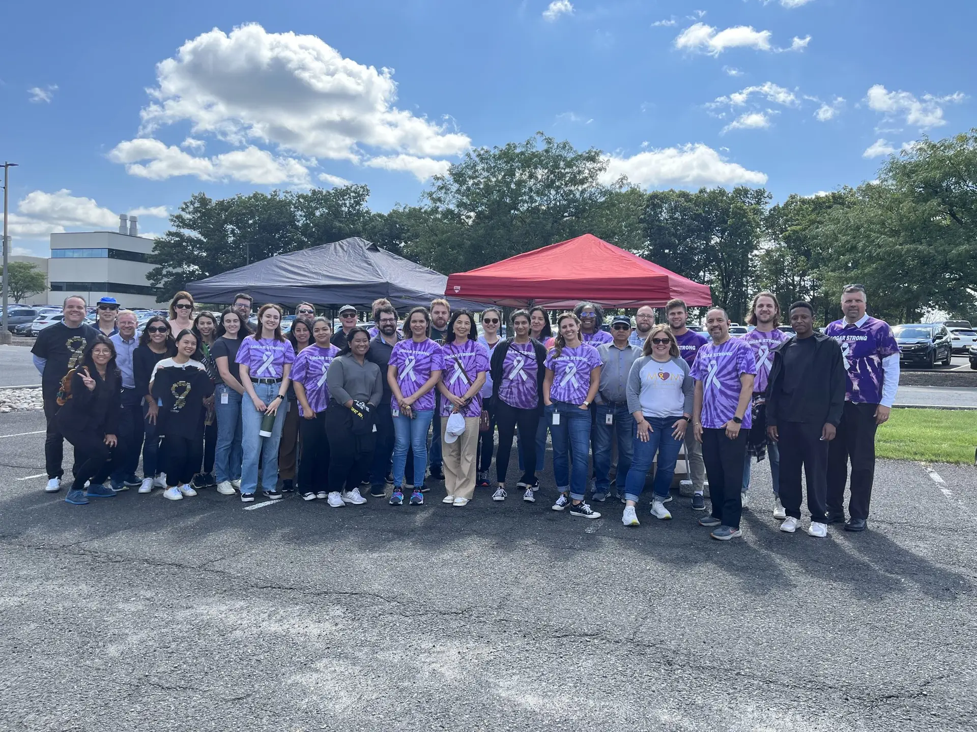 Johnson & Johnson employees gather for a CureSearch walk