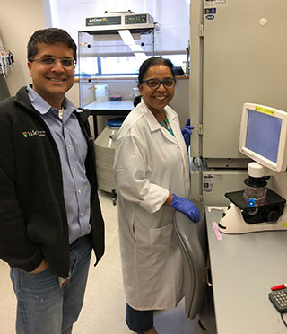 Dr. Bindra in the lab