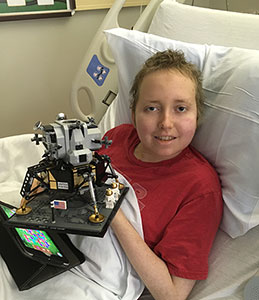 Luke with LEGOs - Childhood Cancer