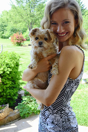 Samantha with dog